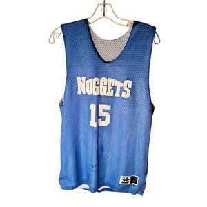 VTG Denver Nuggets Reversible Jersey Sz M NBA Alleson Athletic #15 Basketball